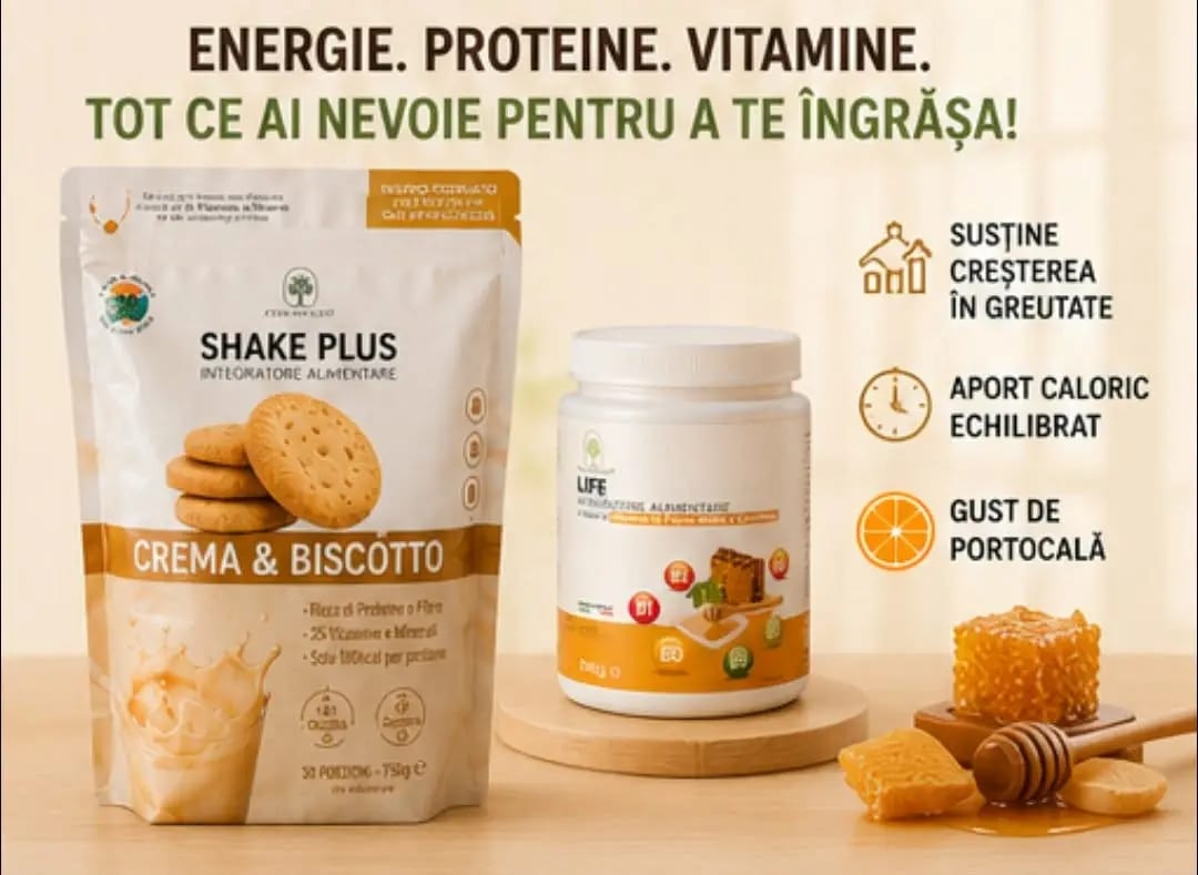Pachet Shake Plus Crema & Biscotto + Life Portocala